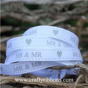 Wedding Owl Ribbon - Mr & Mr White